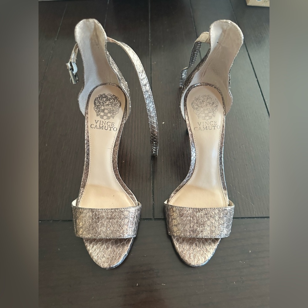 Vince Camuto Metallic Snakeskin Heels